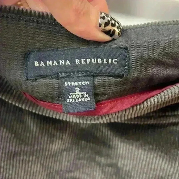 Banana Republic Corduroy Stretch Mini Skirt Size 2 Gray - Picture 6 of 6